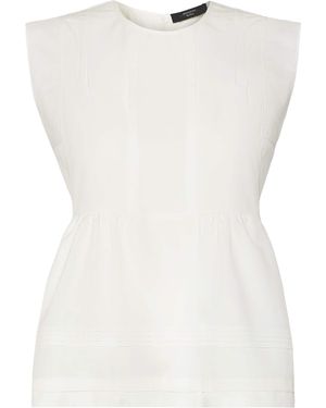 Weekend by Maxmara Cotton Flared Blouse - White