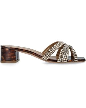 Gina Patent Leather Cornelia Mules 35 - Brown
