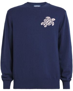 Vilebrequin Cotton-Cashmere Turtle Rayol Jumper - Blue