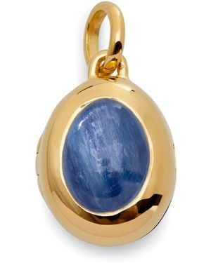 Monica Vinader Vermeil And Kyanite September Birthstone Locket - Blue