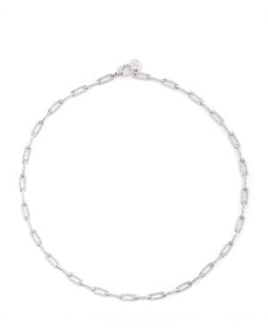 SHAY And Diamond Flat Cable Link Necklace - White