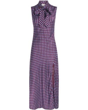 Claudie Pierlot Satin Printed Midi Dress - Purple