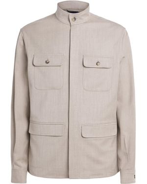 Paul & Shark Wool-Blend Twin-Pocket Overshirt - Grey