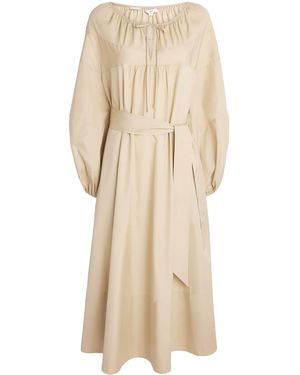 Vince Cotton Belted Midi Dress - Natural