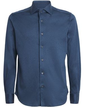 Corneliani Cotton Long-Sleeve Shirt - Blue