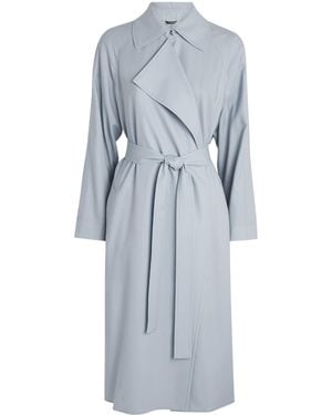 Colombo Kid Cashmere Belted Trench Coat - Blue