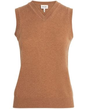 ME+EM Cashmere V-Neck Sweater Vest - Brown