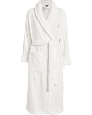 Polo Ralph Lauren Towelling Polo Pony Robe - White