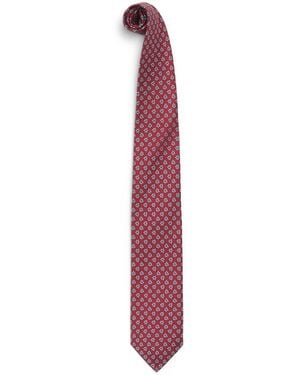 E.MARINELLA Silk Printed Tie - Purple