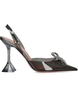 AMINA MUADDI Rosie Glass Slingback Pumps 95 - Metallic