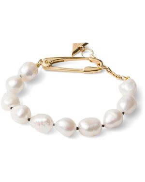 Prada Pearl Safety Pin Bracelet - Metallic