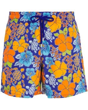 Vilebrequin Tropical Turtle Print Swim Shorts - Blue