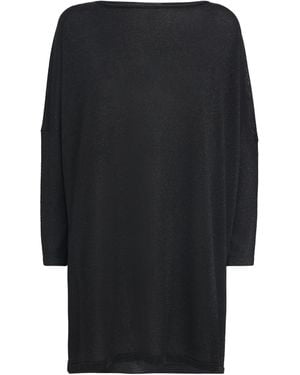Eskandar Linen-Blend Boat-Neck Kaftan - Black