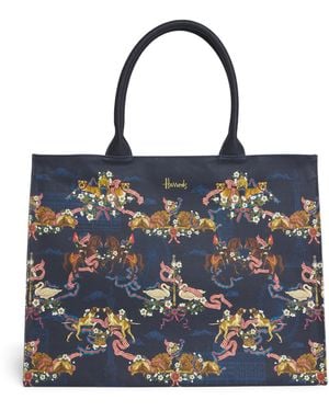 Harrods Large Great British Tote Bag - Blue