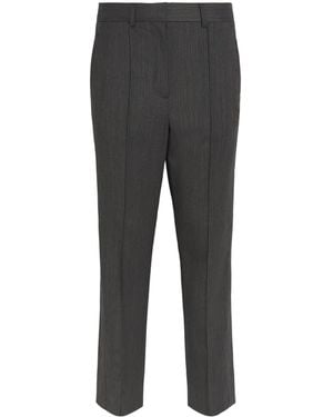 ME+EM Wool Pinstripe Straight Trousers - Grey
