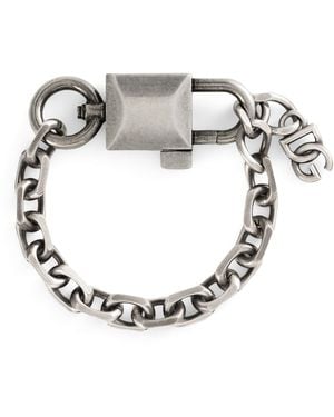 Dolce & Gabbana Chunky Padlock Bracelet - Metallic