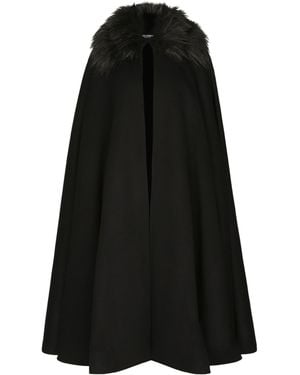 Dolce & Gabbana Cashmere-Wool Cape - Black