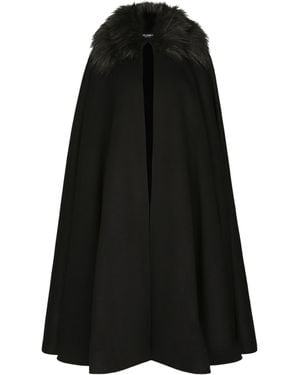 Dolce & Gabbana Cashmere-Wool Cape - Black