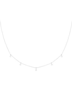 Astrid & Miyu And Diamond Pear Charm Necklace - White