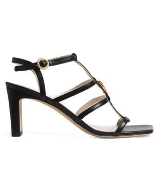 Claudie Pierlot Leather Heart Heeled Sandals 75 - Black