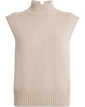 Harrods Cashmere Sleeveless Sweater - White
