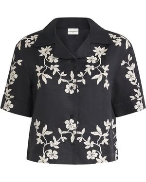 Claudie Pierlot Cropped Floral Shirt - Black