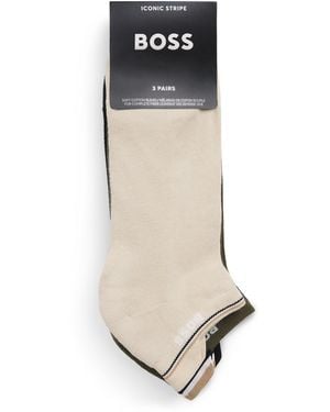 BOSS Logo Stripe Socks - White