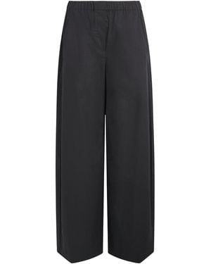 Theory Cotton Parachute Wide-Leg Pants - Black