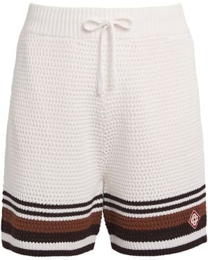 CASABLANCA Crochet Stripe Shorts - White