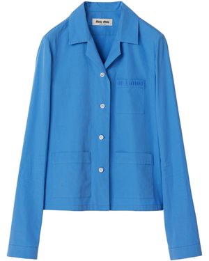 Miu Miu Cotton Poplin Shirt - Blue