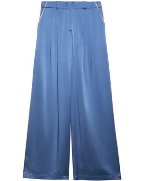 MAX&Co. Stretch-Silk Trousers - Blue