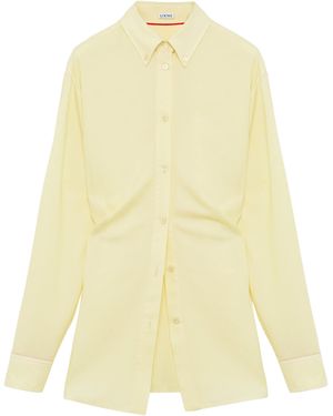 Loewe Silk-Wool Longline Shirt - Yellow