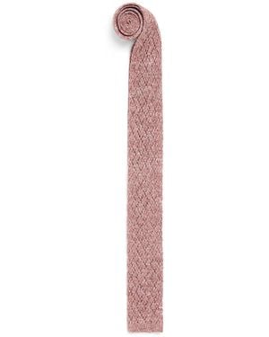 Eleventy Silk-Linen-Blend Skinny Scarf - Pink