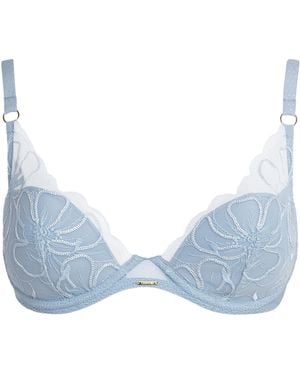 Chantelle Fleurs Plunge T-Shirt Bra - Blue