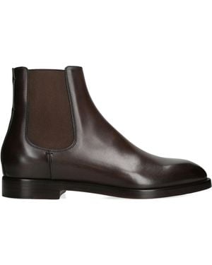 ZEGNA Leather Torino Chelsea Boots - Brown