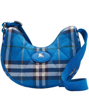 Burberry Check Horseshoe Cross-Body Bag - Blue