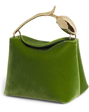 Erdem Mini Velvet Bloom Top-Handle Bag - Green