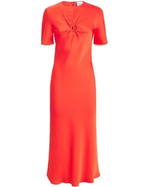 Claudie Pierlot Satin Midi Dress - Red