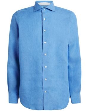 N.Peal Cashmere Linen Cannes Shirt - Blue