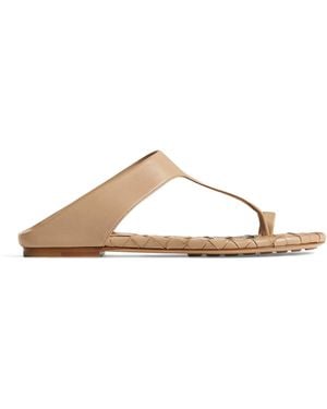 Bottega Veneta Lambskin Livia Thong Sandals - Natural