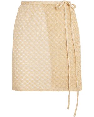 Missoni Metallic Tie Mini Skirt - Natural