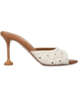 Aquazzura Woven Loom Mules 85 - White