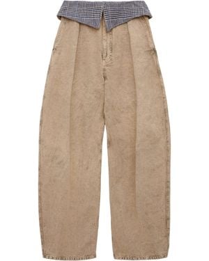 Loewe Cotton-Wool Barrel Jeans - Natural