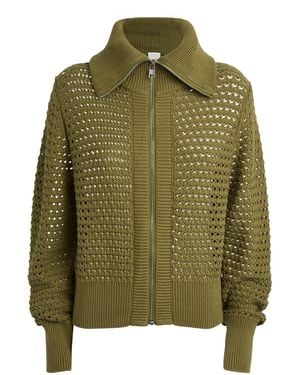 Varley Cotton Zip-up Eloise Jumper - Green