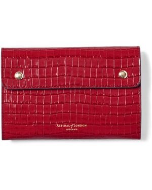Aspinal of London Leather Jewellery Roll - Red