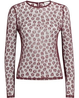 Claudie Pierlot Lace Long-Sleeve Top - Brown
