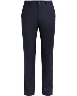 Corneliani Virgin Wool Straight Trousers - Blue