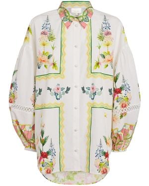 CAMILLA Organic Cotton Floral Shirt - Metallic
