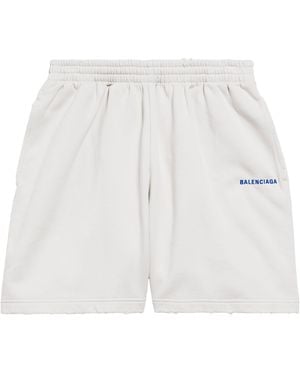 Balenciaga Cotton Logo Shorts - White