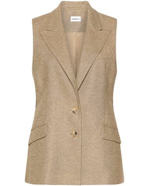 Marella Sleeveless Blazer - Natural